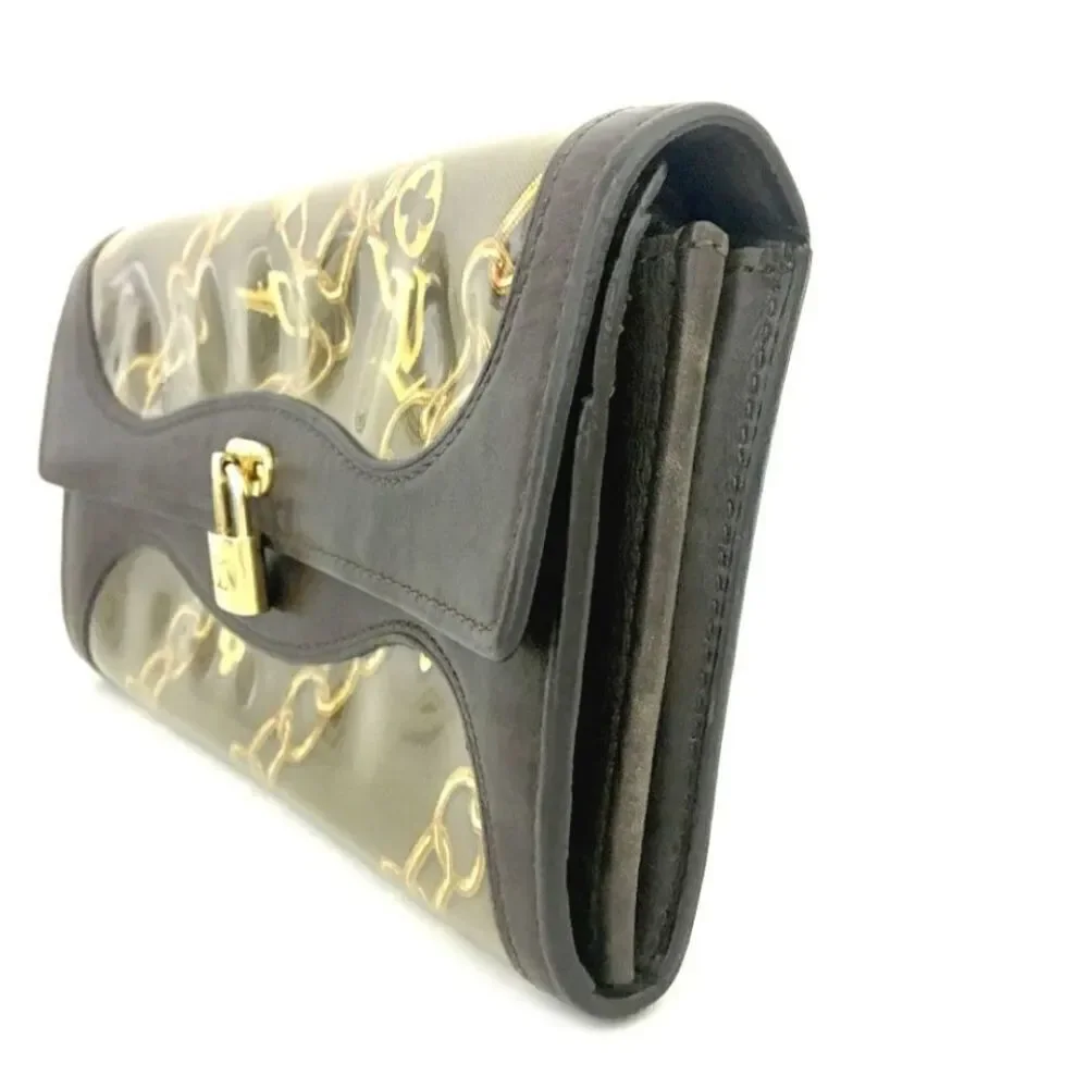 Aurhentic Louis Vuitton Monogram Charm PVC Long Bifold Wallet /S0530